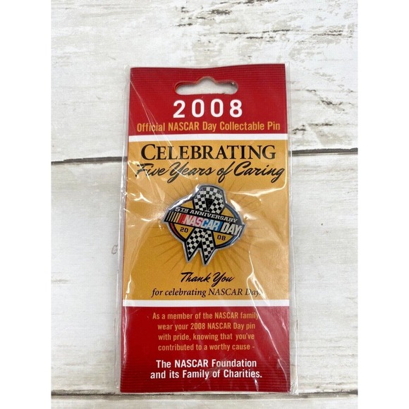 NEW 2008 official NASCAR day collectible pin Celebrating Five Years Of Caring - Picture 1 of 7
